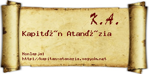 Kapitán Atanázia névjegykártya